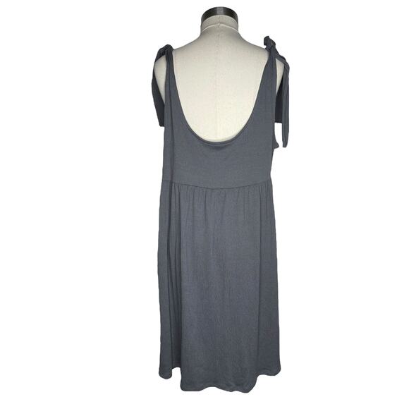 Wild Fable Tank Dress Tie Straps Empire Waist Flowy Gray Size XXL - Picture 2 of 8